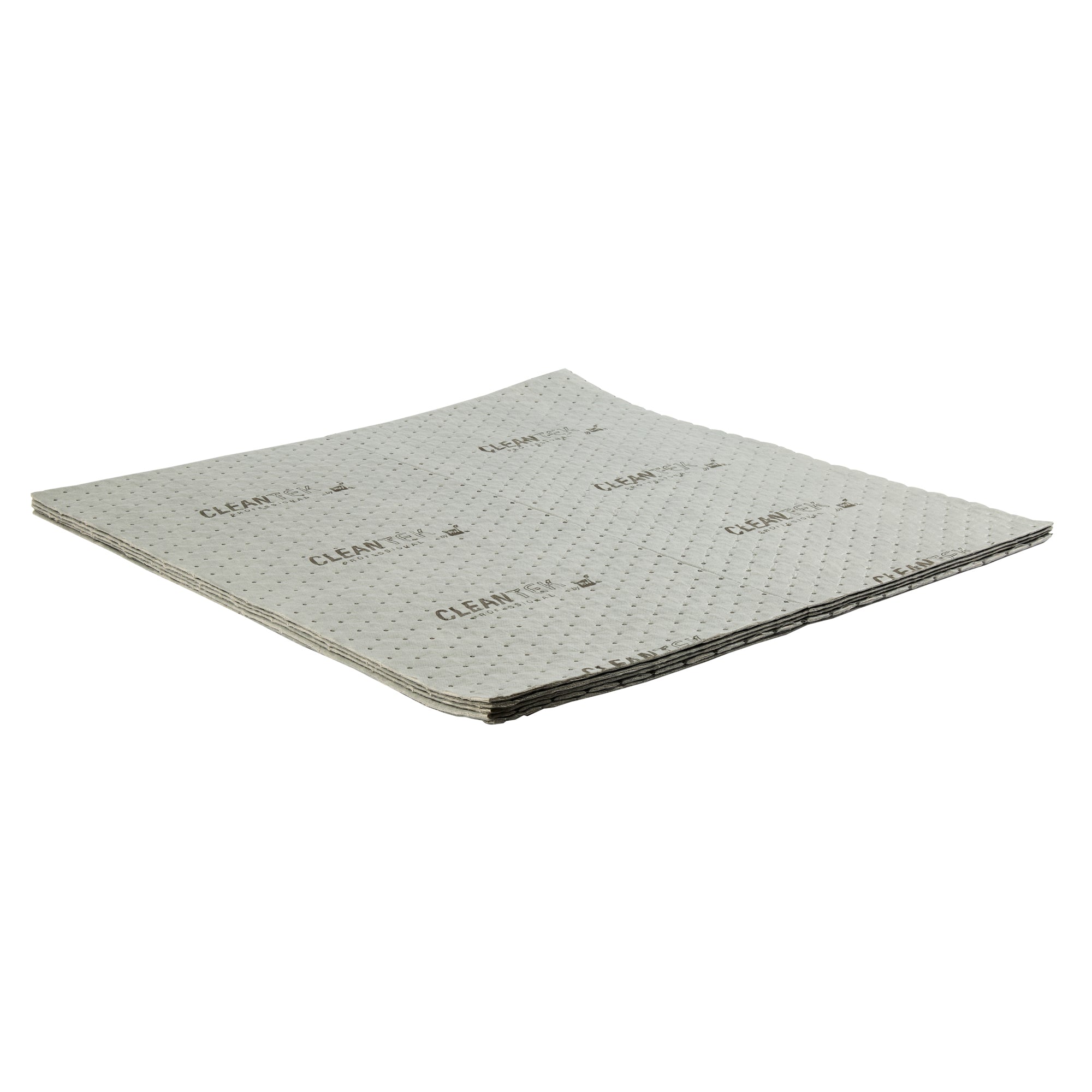 Clean Tek Professional Gray Universal Sorbent Pad - Heavy Weight, Perforated - 30" x 30" - 50 count box