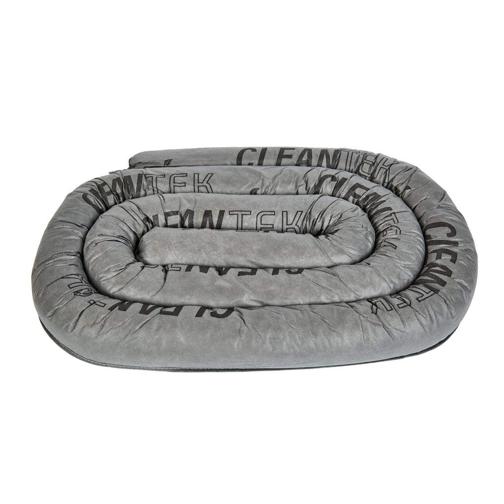 Clean Tek Professional Gray Universal Sorbent Sock - Heavy Duty - 12' x 3" - 1 count box