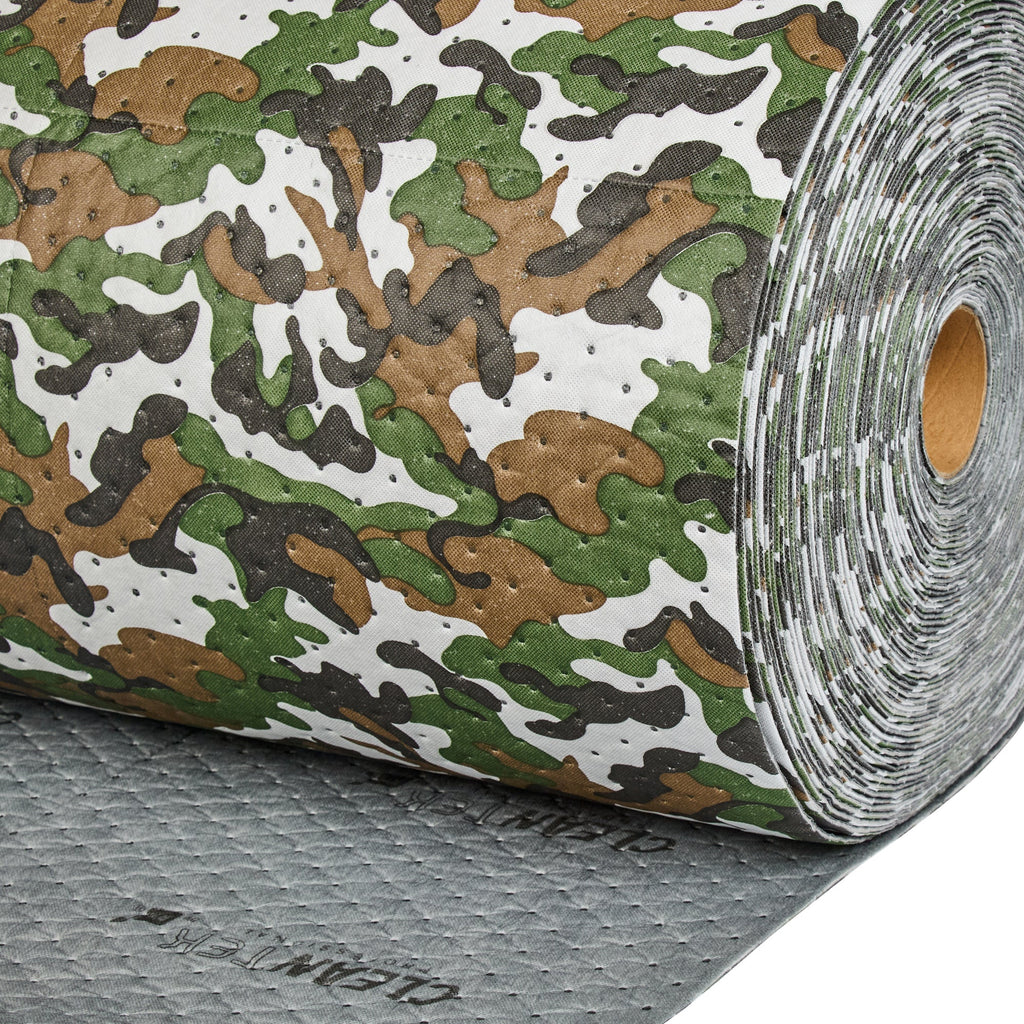 Clean Tek Professional Camouflage Universal Sorbent Mat - Perforated - 150' x 30" - 1 count box