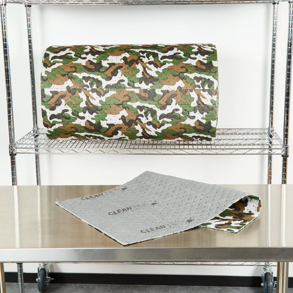 Clean Tek Professional Camouflage Universal Sorbent Mat - Perforated - 150' x 30" - 1 count box