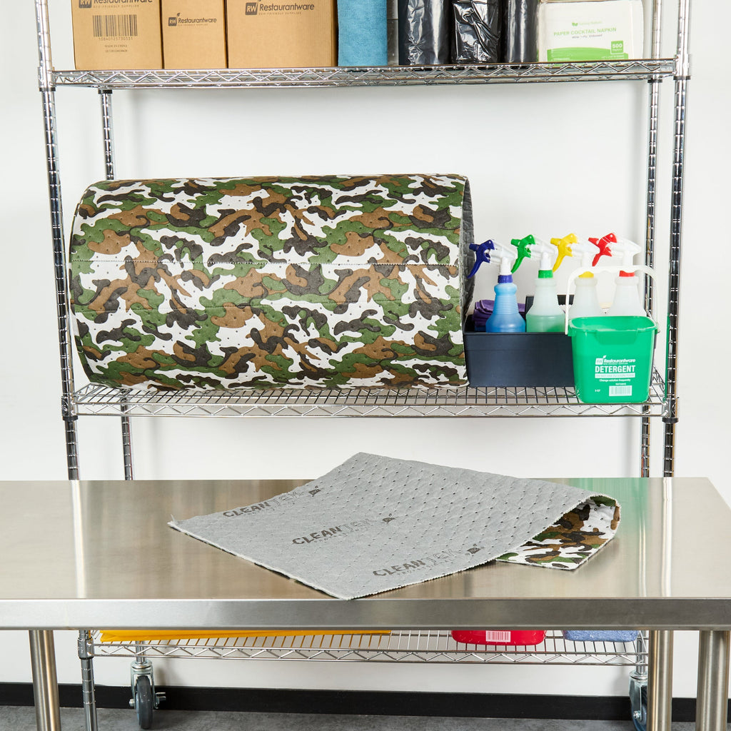 Clean Tek Professional Camouflage Universal Sorbent Mat - Perforated - 150' x 30" - 1 count box