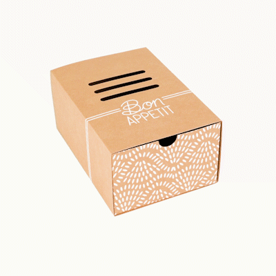 Cater Tek Rectangle Kraft Paper Burger Tray - with Cover and Divider - 8 1/4" x 5 3/4" x 3 3/4" - 100 count box