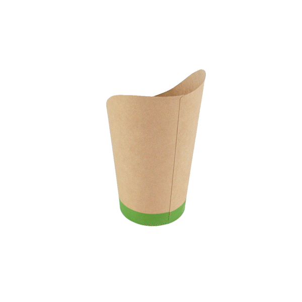 Sustain 16 oz Round Kraft Paper Incline Cup - with PLA Lining, Compostable - 3 1/2" x 3 1/2" x 5 3/4" - 100 count box