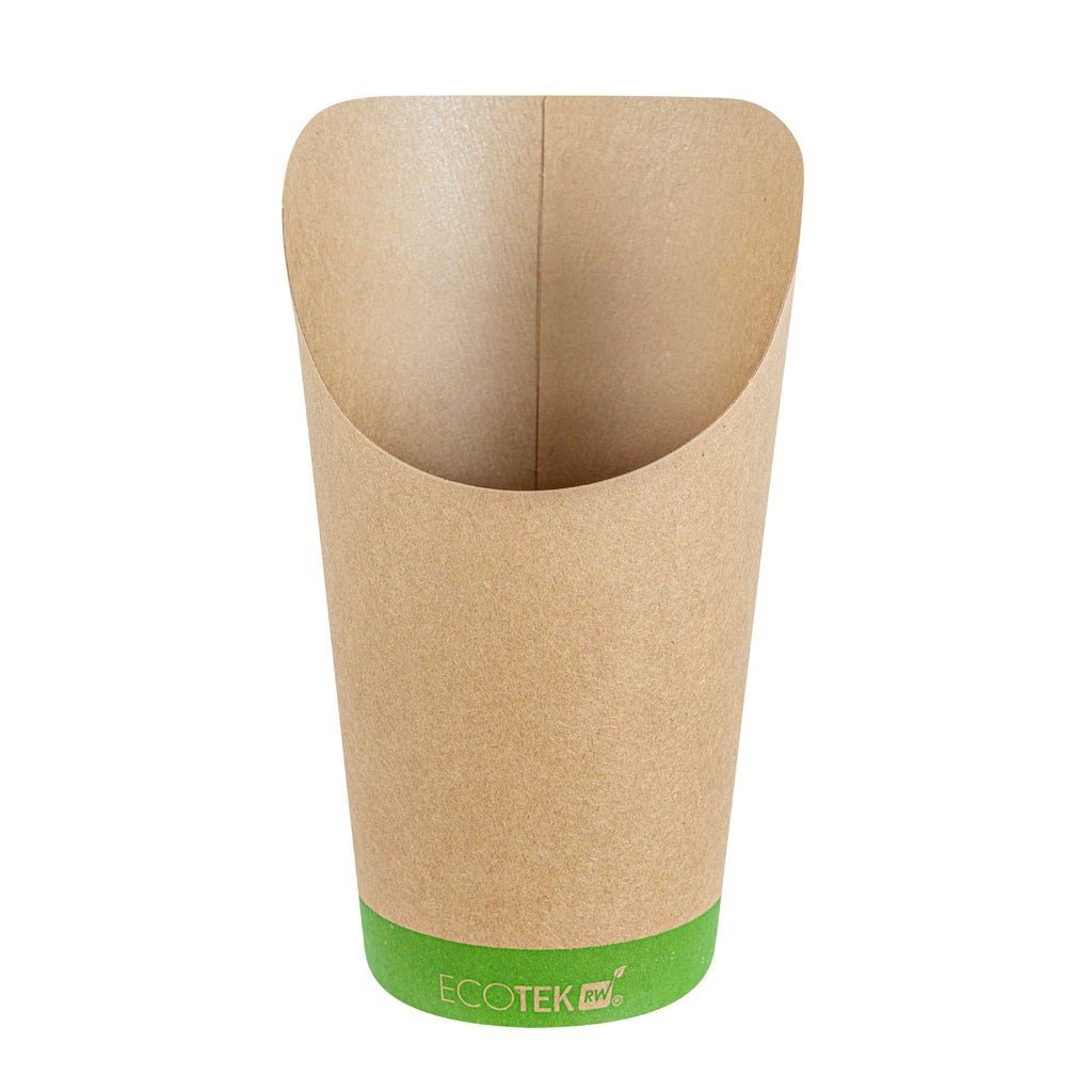 Sustain 16 oz Round Kraft Paper Incline Cup - with PLA Lining, Compostable - 3 1/2" x 3 1/2" x 5 3/4" - 100 count box