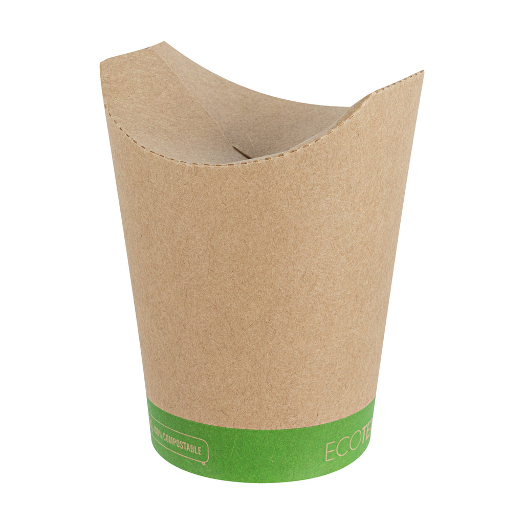 Sustain 16 oz Round Kraft Paper To Go Fry Cup - with PLA Lining, Compostable - 3 1/4" x 3 1/4" x 4 1/4" - 100 count box