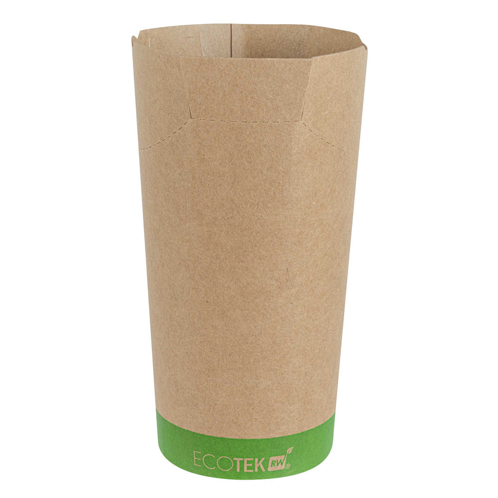 Sustain 20 oz Round Kraft Paper To Go Fry Cup - with PLA Lining, Compostable - 3 1/4" x 3 1/4" x 5" - 100 count box