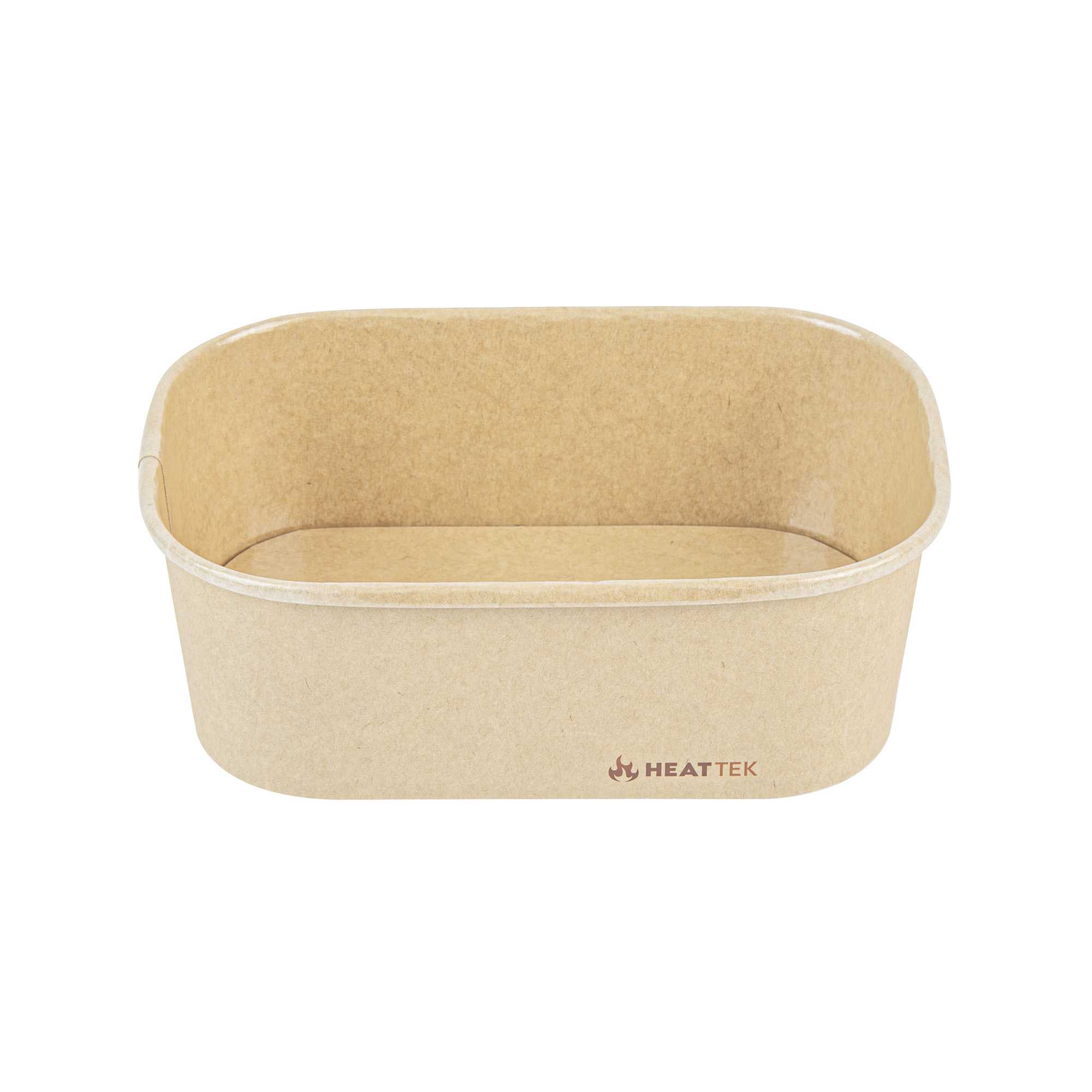 Heat Tek 25 oz Oval Kraft Paper Serving Container - Oven-Safe - 6 3/4" x 4 3/4" x 2 1/4" - 25 count box