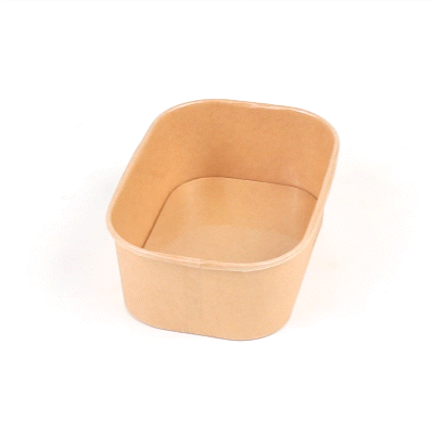 Heat Tek 25 oz Oval Kraft Paper Serving Container - Oven-Safe - 6 3/4" x 4 3/4" x 2 1/4" -100 count box