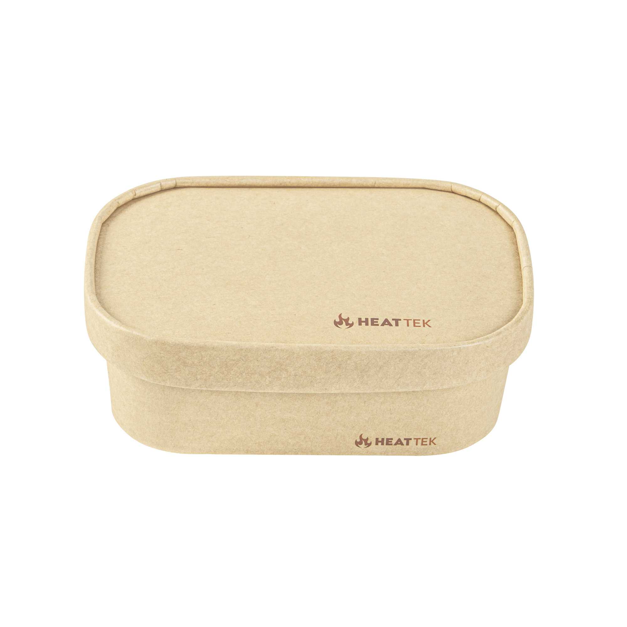 Heat Tek Oval Kraft Paper Lid - Fits 17, 20, 25 and 34 oz Serving Container - 25 count box