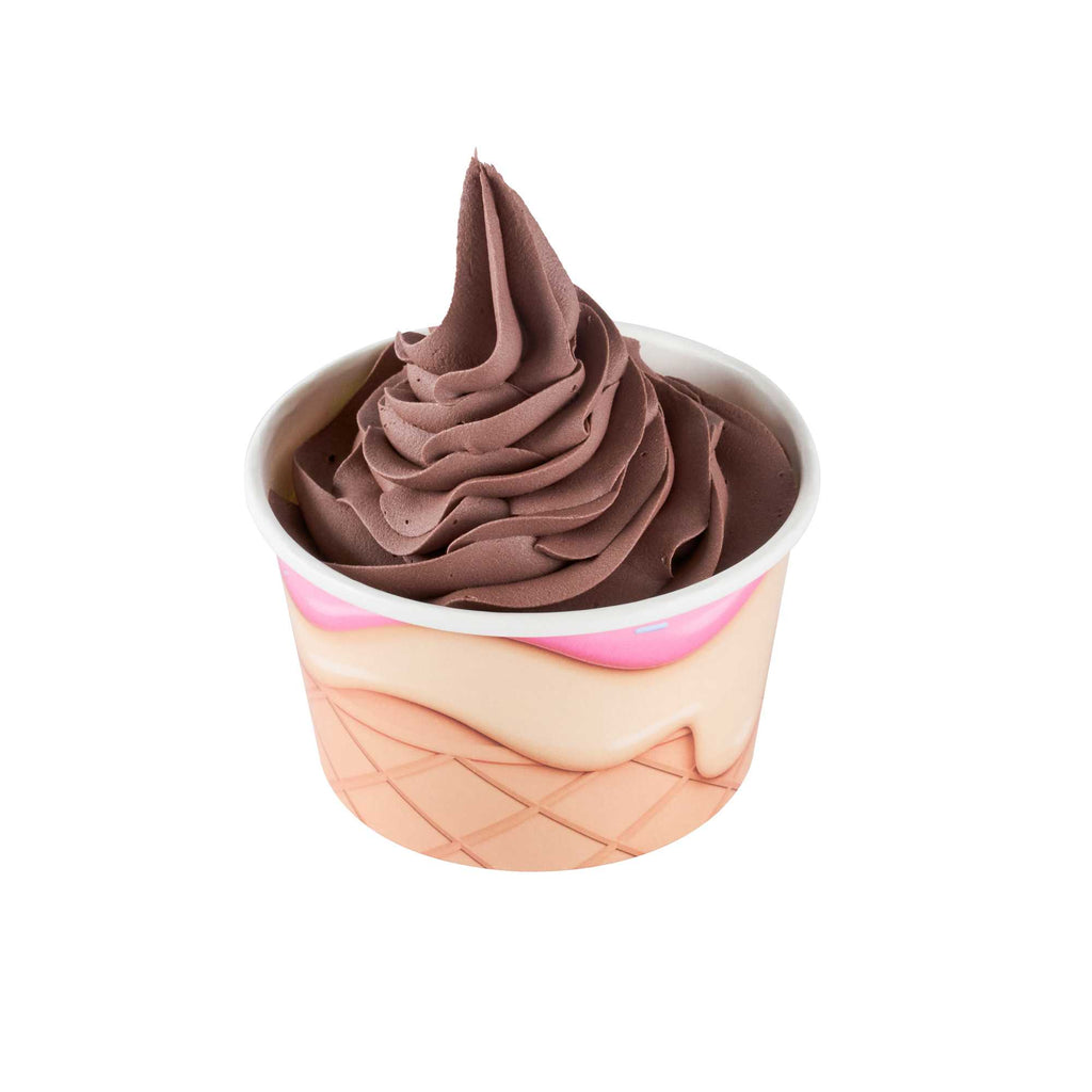 Coppetta 8 oz Round Vanilla Strawberry Swirl Paper To Go Cup - 3 3/4" x 3 3/4" x 2 1/4" - 50 count box