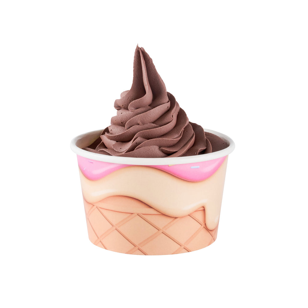 Coppetta 8 oz Round Vanilla Strawberry Swirl Paper To Go Cup - 3 3/4" x 3 3/4" x 2 1/4" - 200 count box
