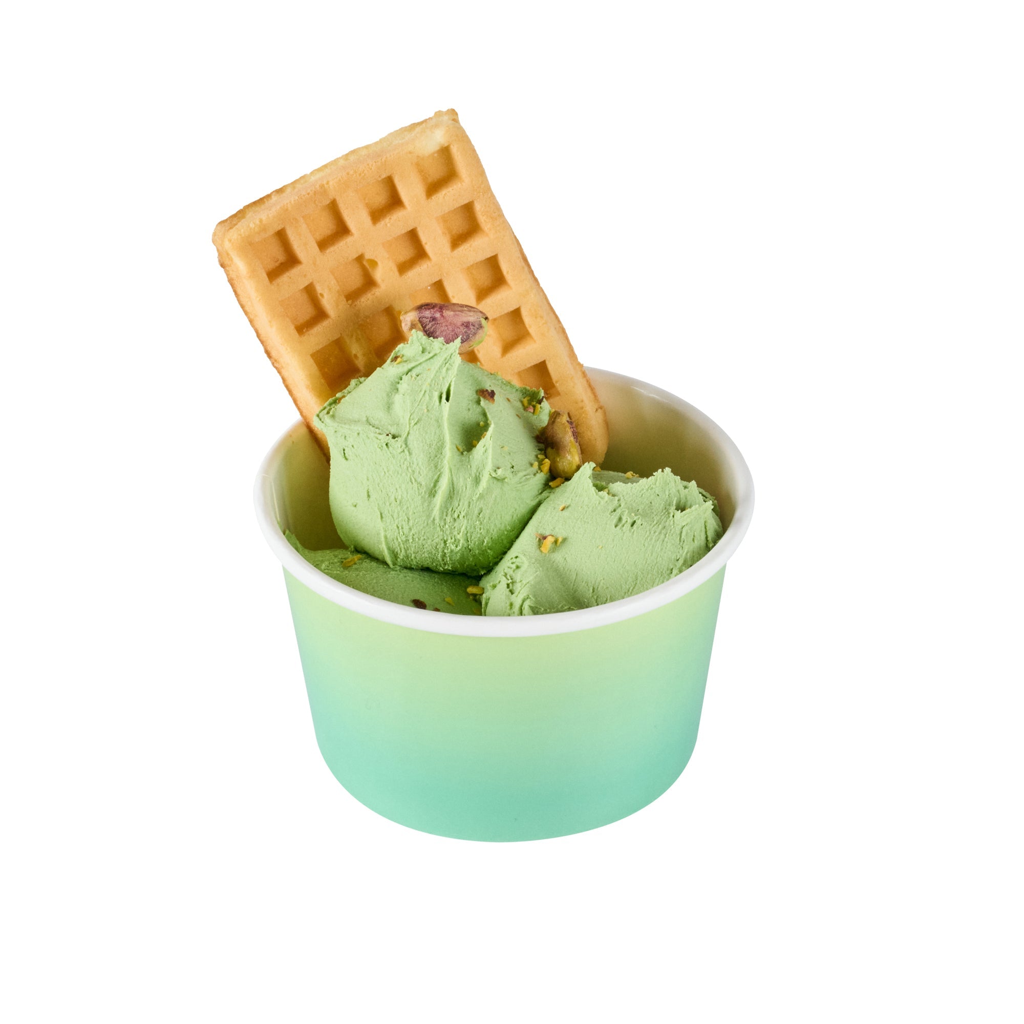 Coppetta 8 oz Round Teal And Green Ombre Paper To Go Cup - 3 3/4" x 3 3/4" x 2 1/4" - 200 count box