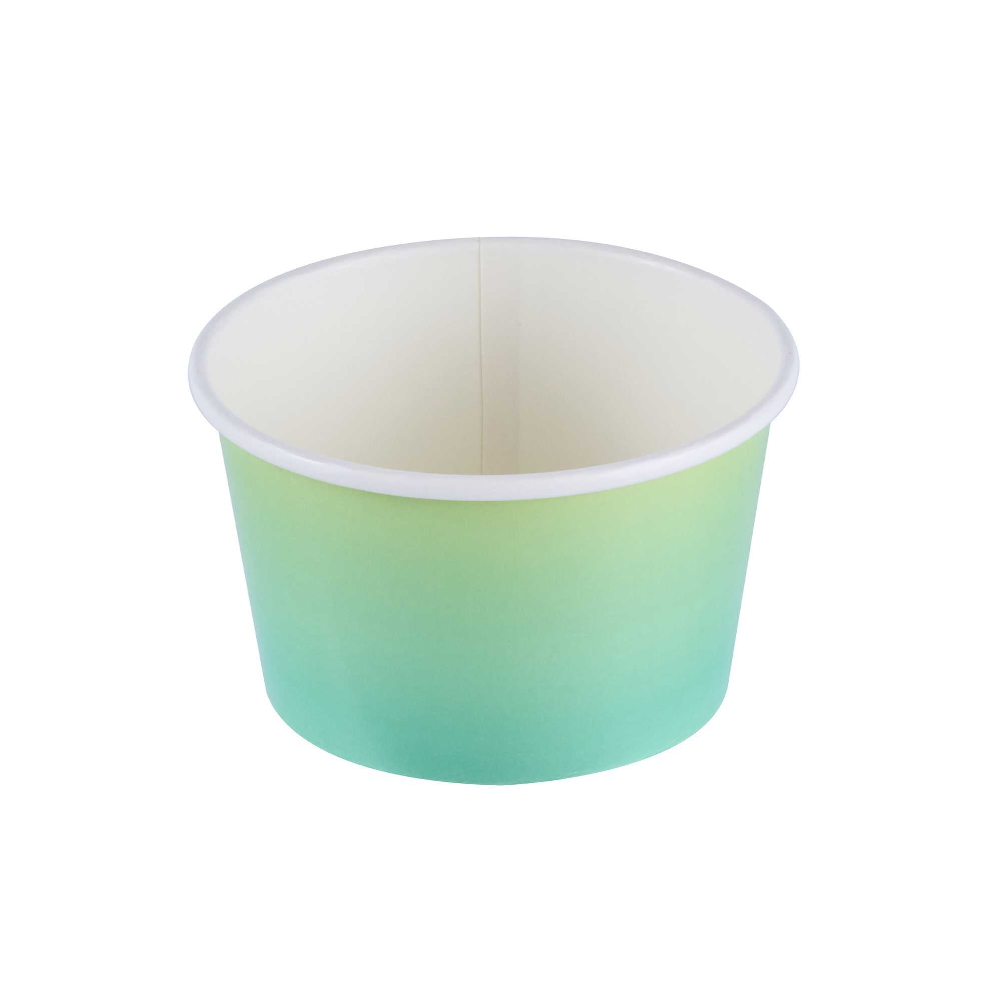 Coppetta 8 oz Round Teal And Green Ombre Paper To Go Cup - 3 3/4" x 3 3/4" x 2 1/4" - 50 count box