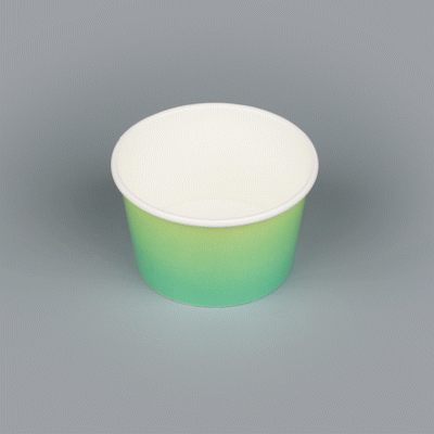 Coppetta 8 oz Round Teal And Green Ombre Paper To Go Cup - 3 3/4" x 3 3/4" x 2 1/4" - 200 count box