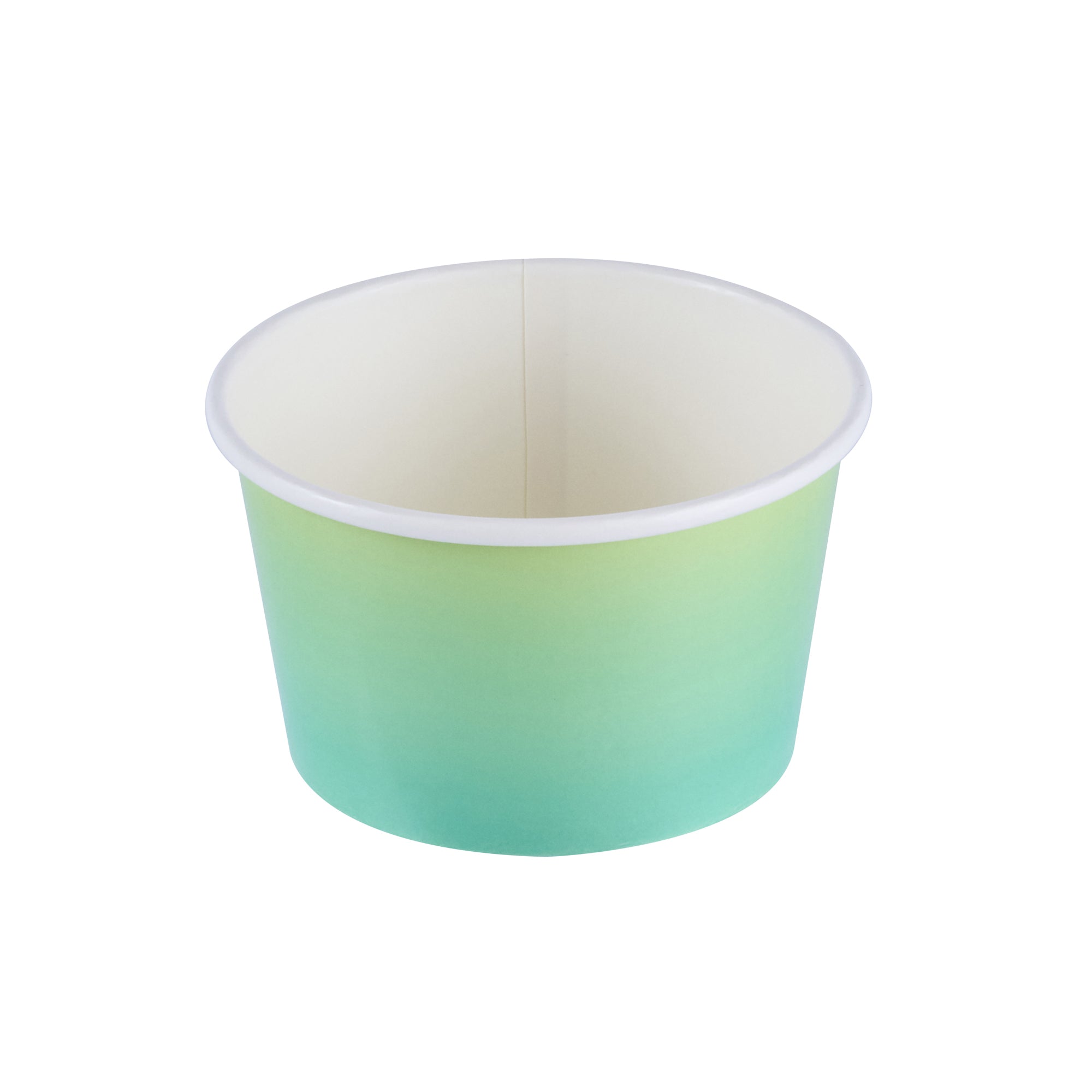Coppetta 8 oz Round Teal And Green Ombre Paper To Go Cup - 3 3/4" x 3 3/4" x 2 1/4" - 200 count box