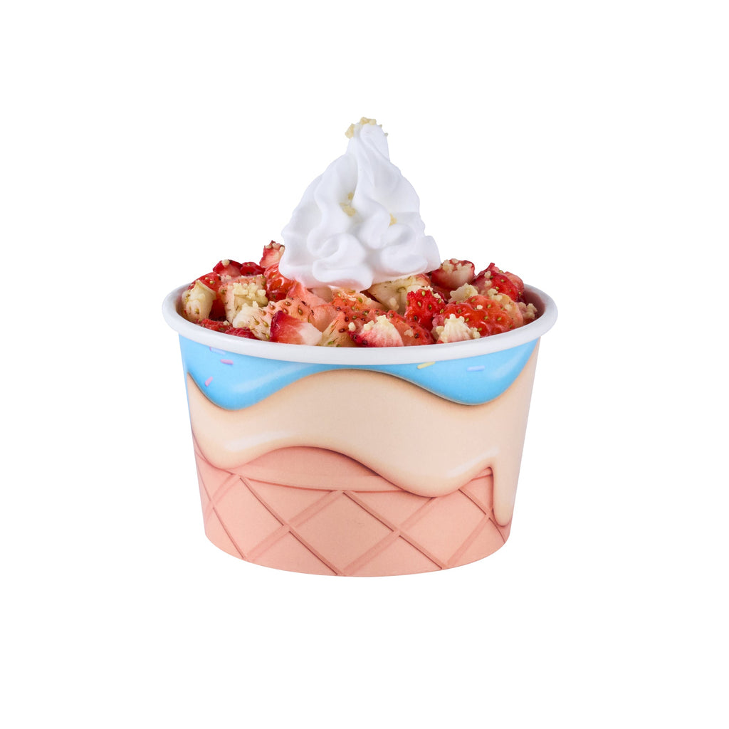 Coppetta 8 oz Round Frosty Delight Paper To Go Cup - 3 3/4" x 3 3/4" x 2 1/4" - 200 count box