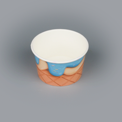 Coppetta 8 oz Round Frosty Delight Paper To Go Cup - 3 3/4" x 3 3/4" x 2 1/4" - 200 count box