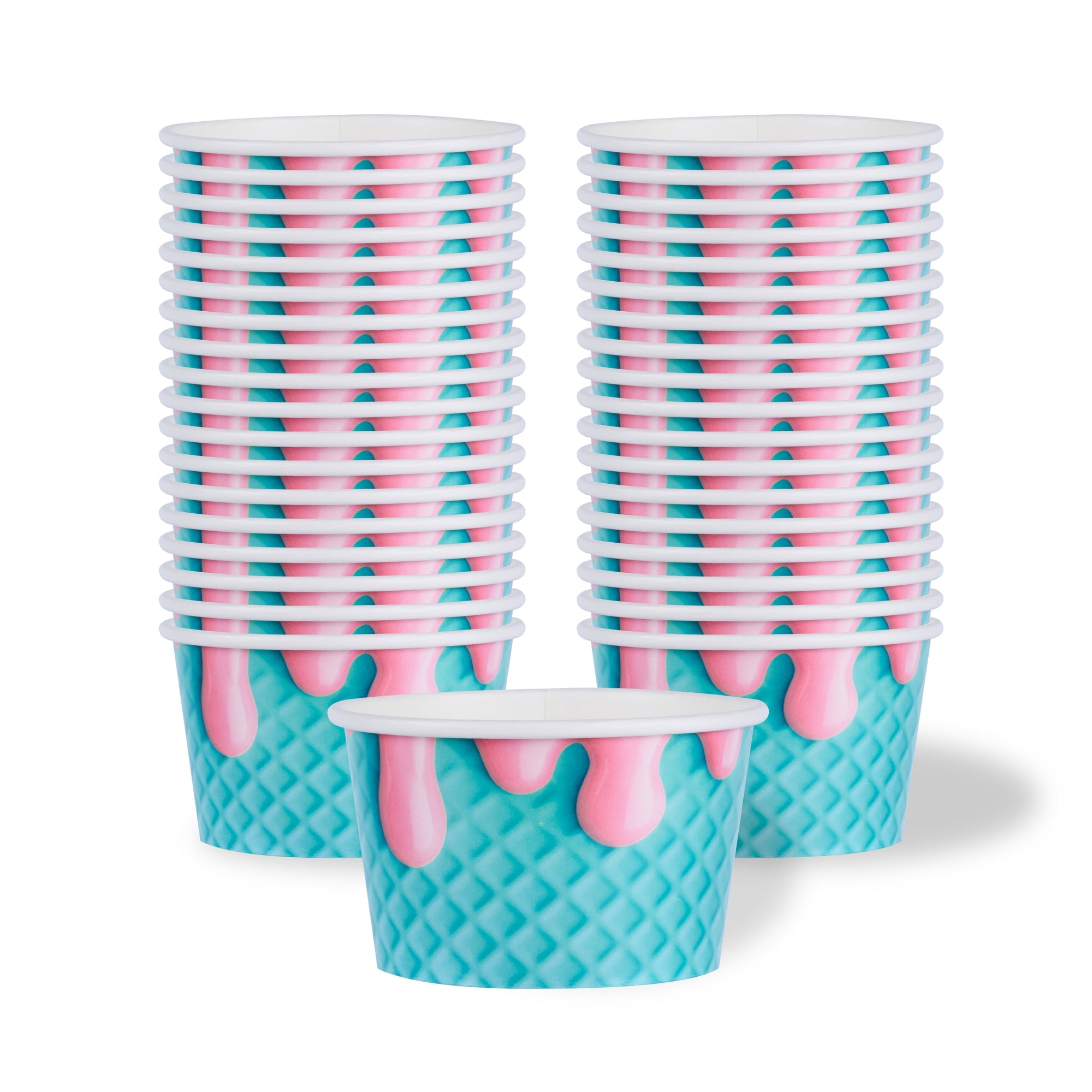 Coppetta 8 oz Round Bubblegum Splash Paper To Go Cup - 3 3/4" x 3 3/4" x 2 1/4" - 200 count box
