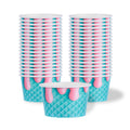 Coppetta 8 oz Round Bubblegum Splash Paper To Go Cup - 3 3/4" x 3 3/4" x 2 1/4" - 50 count box