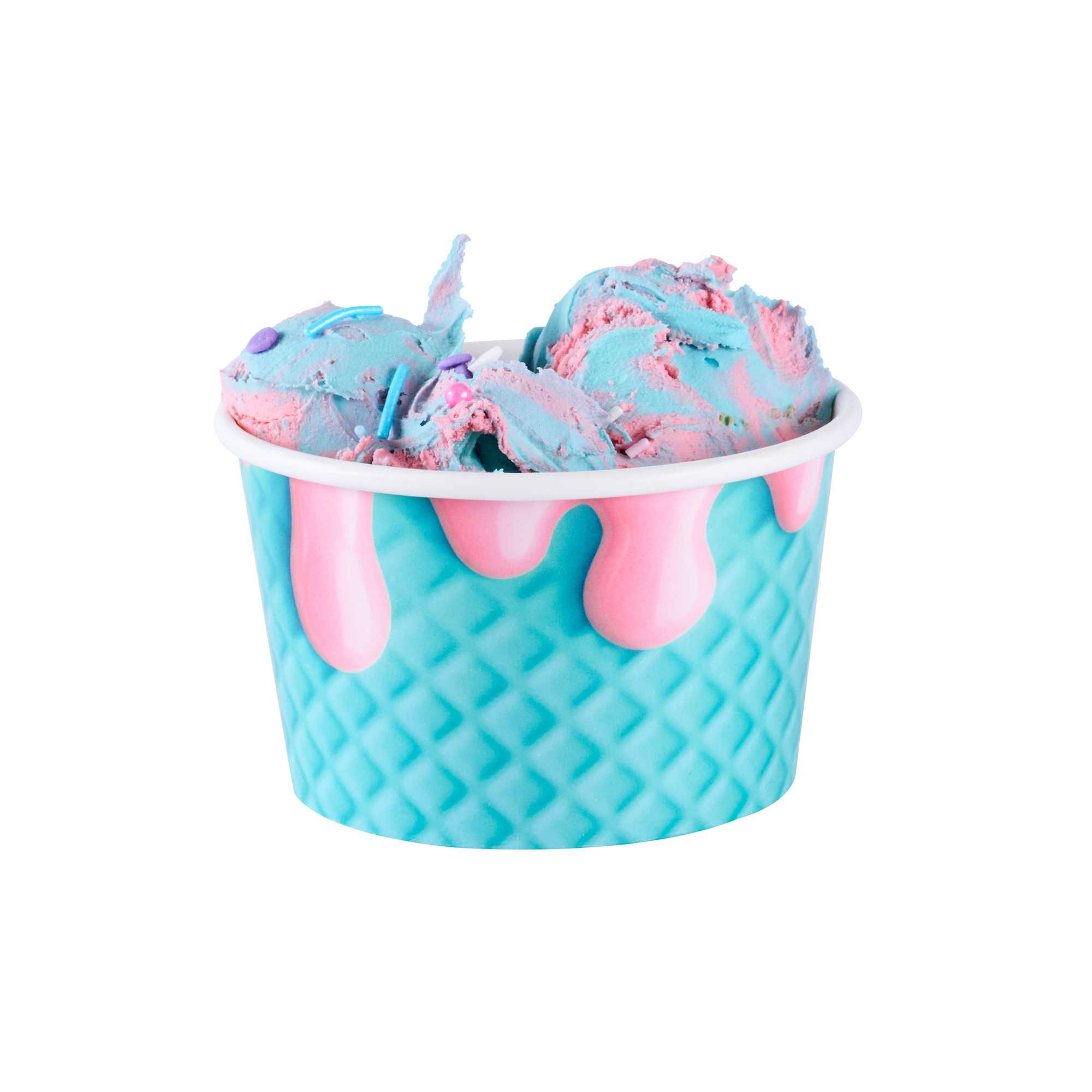 Coppetta 8 oz Round Bubblegum Splash Paper To Go Cup - 3 3/4" x 3 3/4" x 2 1/4" - 50 count box