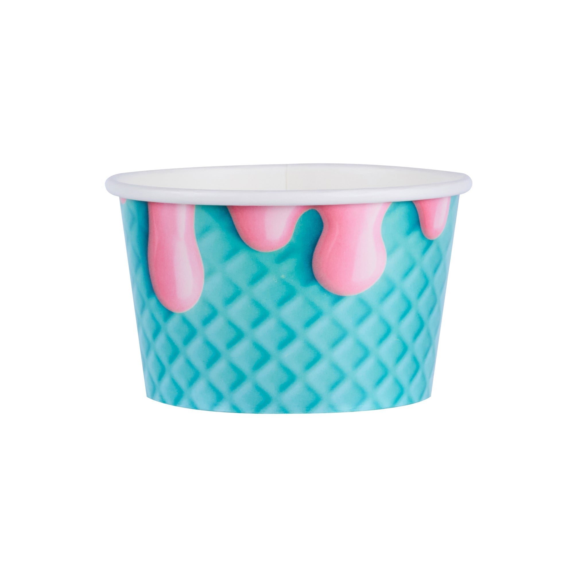 Coppetta 8 oz Round Bubblegum Splash Paper To Go Cup - 3 3/4" x 3 3/4" x 2 1/4" - 200 count box
