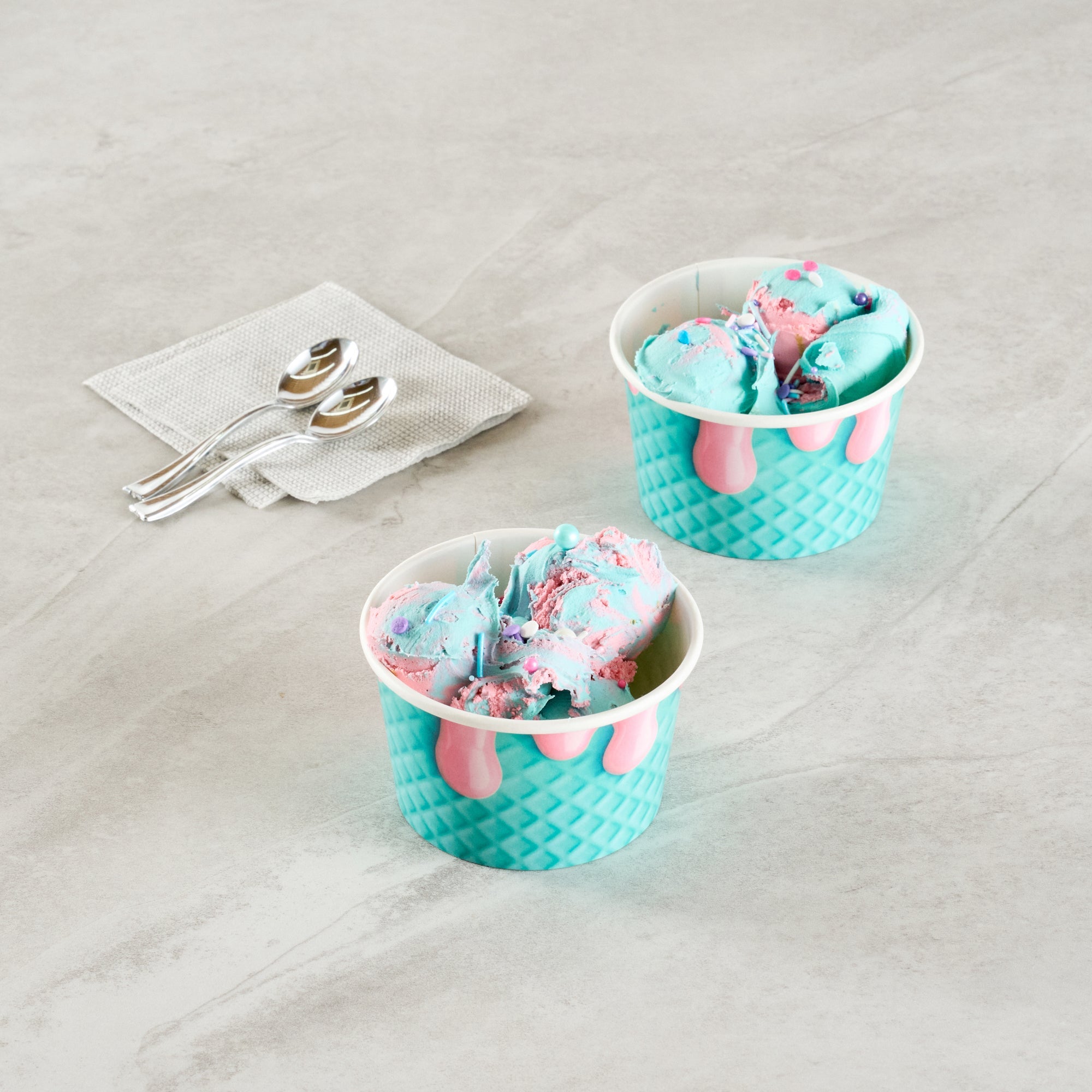 Coppetta 8 oz Round Bubblegum Splash Paper To Go Cup - 3 3/4" x 3 3/4" x 2 1/4" - 200 count box