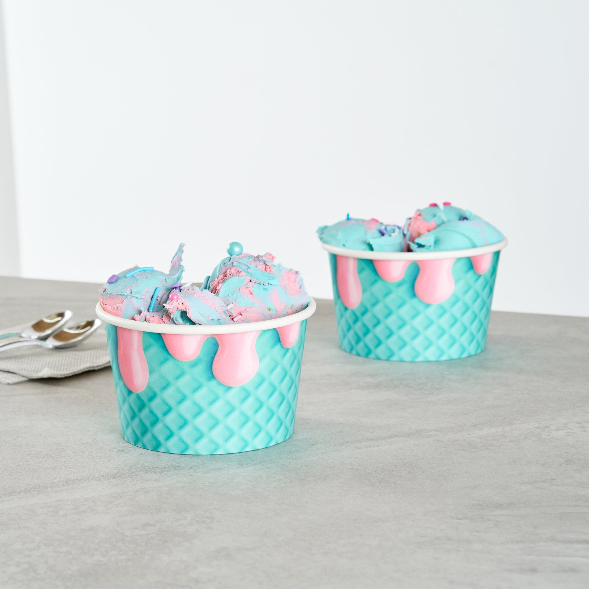 Coppetta 8 oz Round Bubblegum Splash Paper To Go Cup - 3 3/4" x 3 3/4" x 2 1/4" - 200 count box