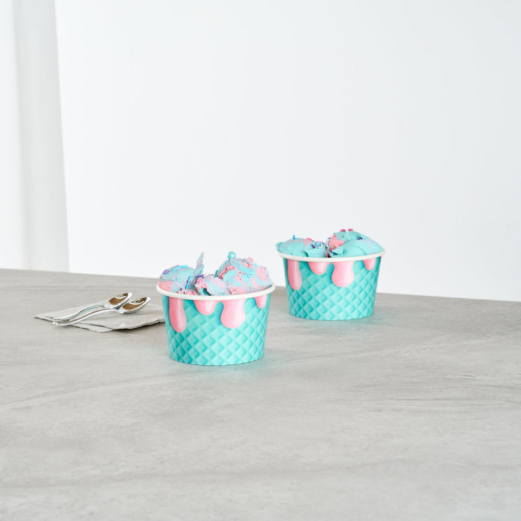 Coppetta 8 oz Round Bubblegum Splash Paper To Go Cup - 3 3/4" x 3 3/4" x 2 1/4" - 200 count box