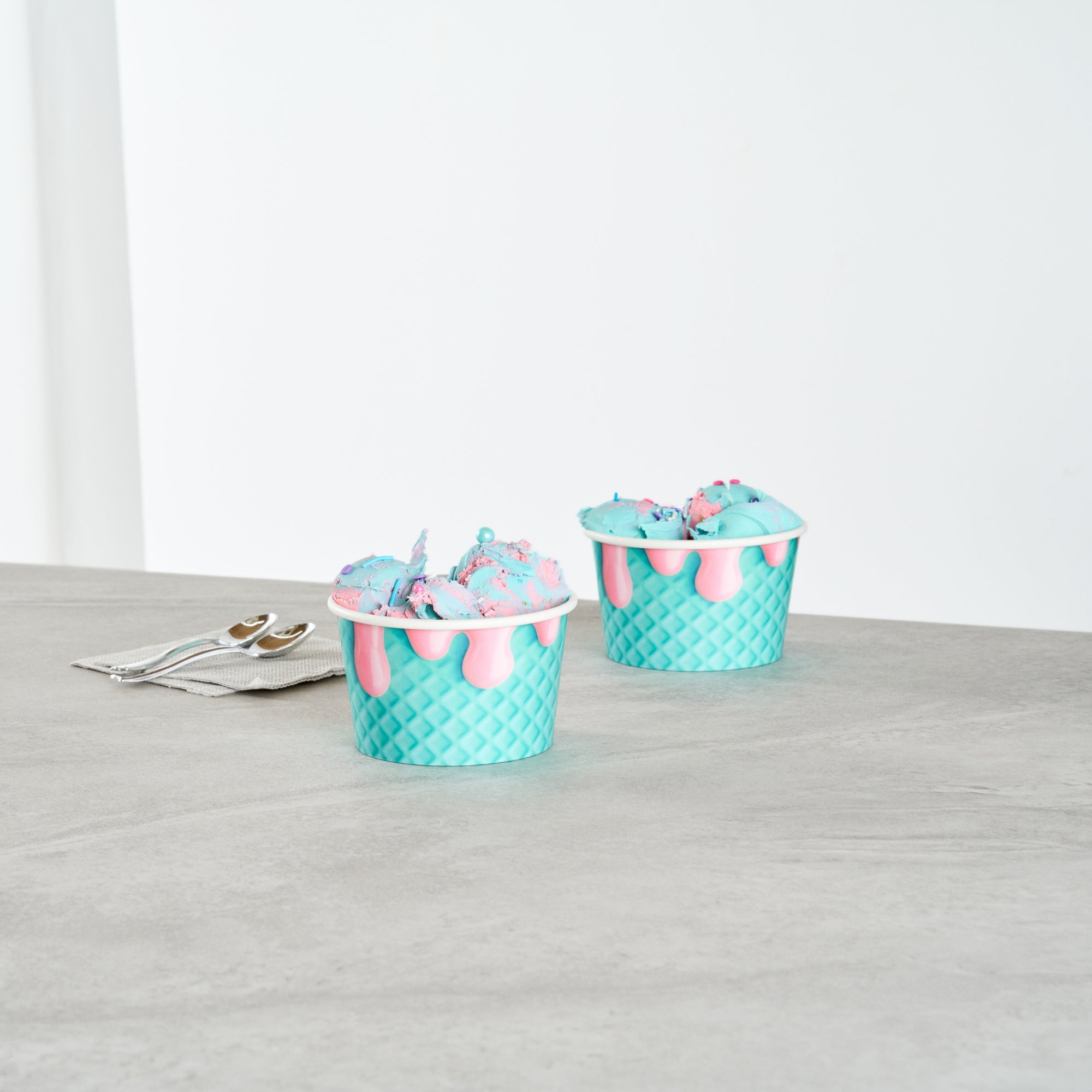 Coppetta 8 oz Round Bubblegum Splash Paper To Go Cup - 3 3/4" x 3 3/4" x 2 1/4" - 200 count box
