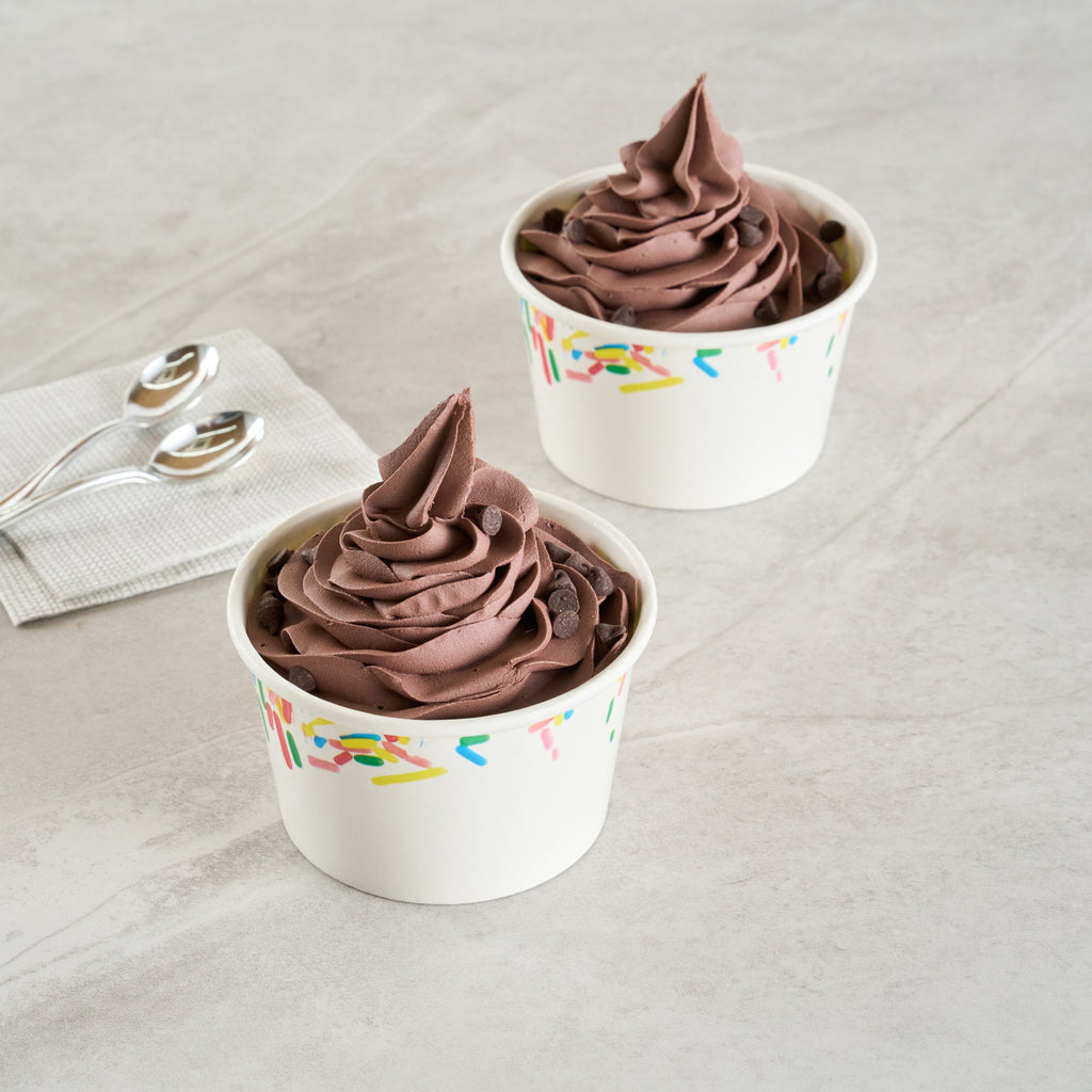 Coppetta 8 oz Round White Paper To Go Cup - with Classic Sprinkles - 3 3/4" x 3 3/4" x 2 1/4" - 200 count box