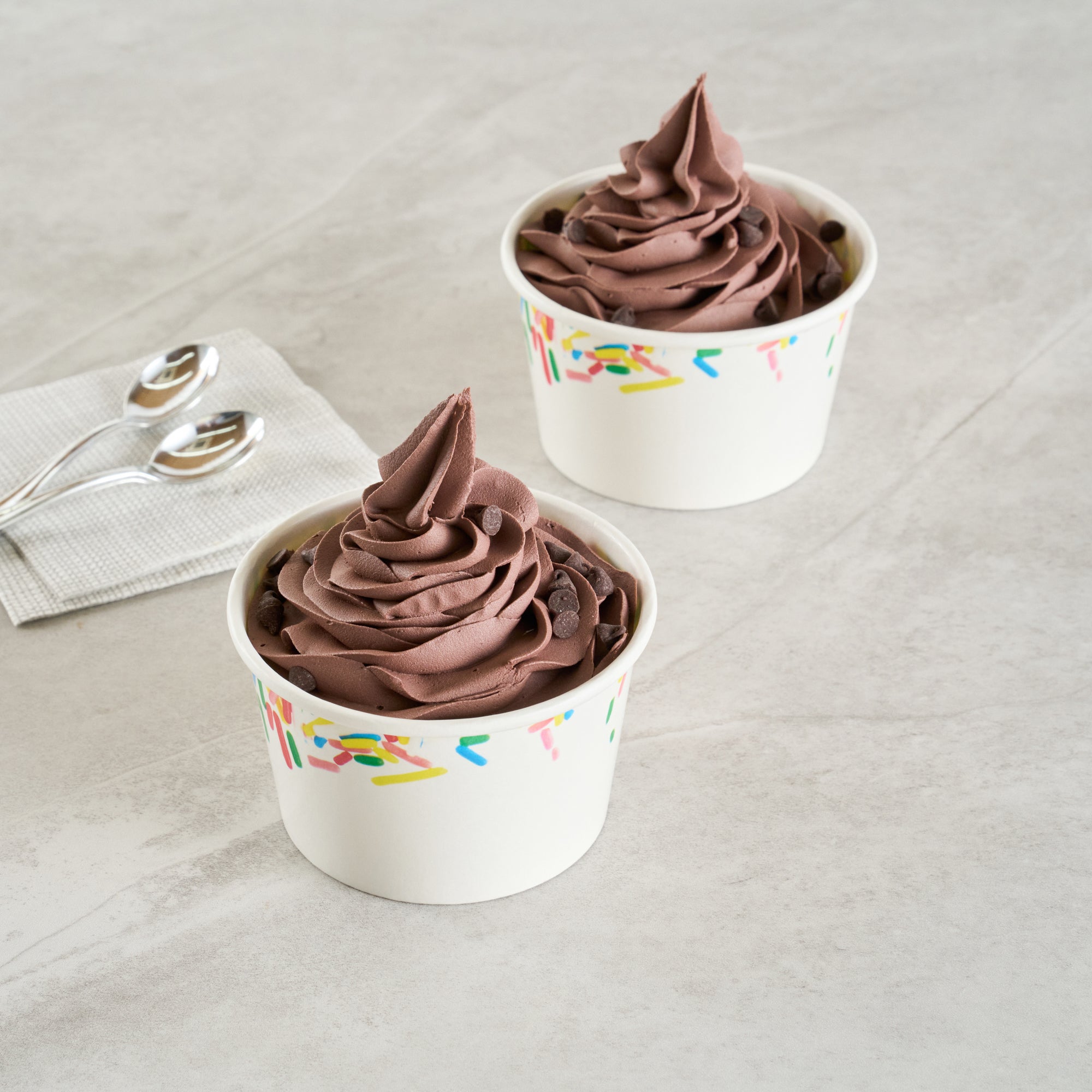 Coppetta 8 oz Round White Paper To Go Cup - with Classic Sprinkles - 3 3/4" x 3 3/4" x 2 1/4" - 200 count box