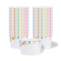 Coppetta 8 oz Round White Paper To Go Cup - with Classic Sprinkles - 3 3/4" x 3 3/4" x 2 1/4" - 50 count box