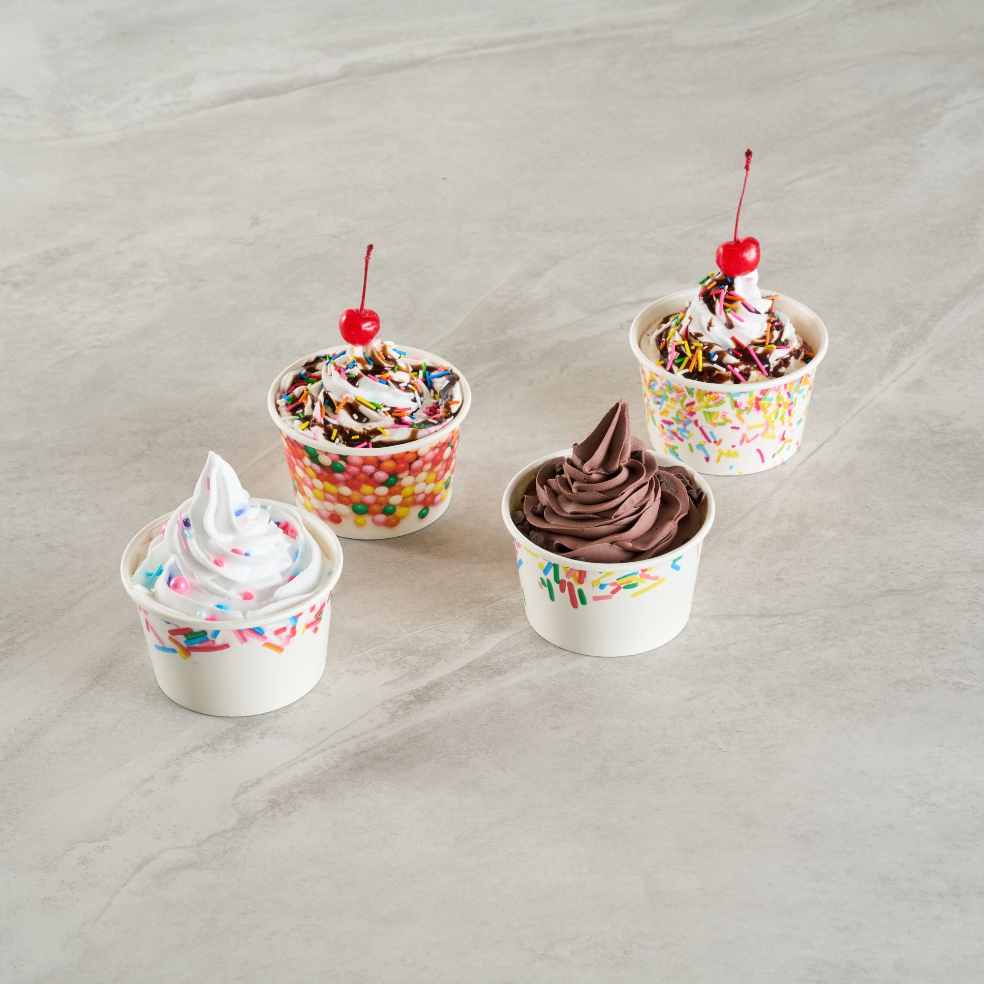 Coppetta 8 oz Round White Paper To Go Cup - with Classic Sprinkles - 3 3/4" x 3 3/4" x 2 1/4" - 200 count box