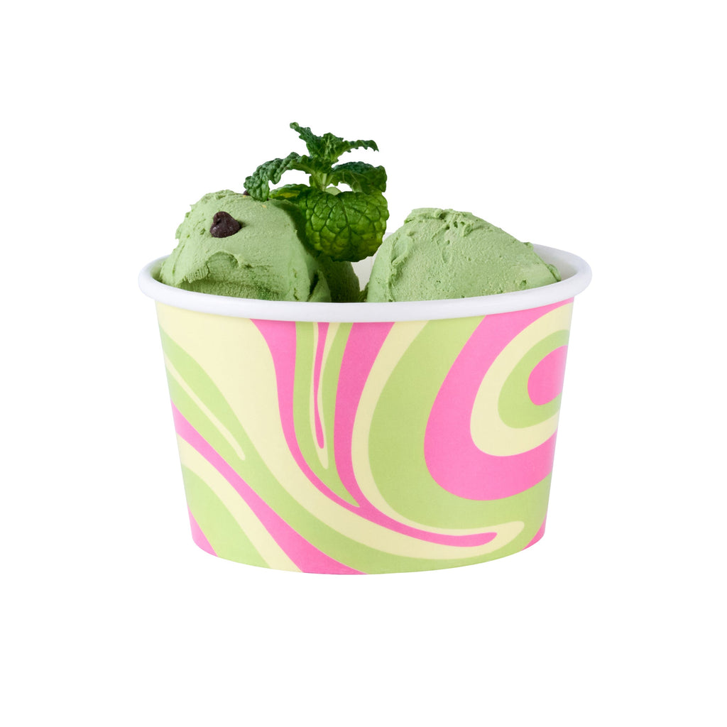 Coppetta 8 oz Round Pastel Groove Paper To Go Cup - 3 3/4" x 3 3/4" x 2 1/4" - 200 count box