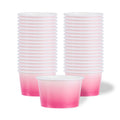 Coppetta 8 oz Round Pink And White Ombre Paper To Go Cup - 3 3/4" x 3 3/4" x 2 1/4" - 50 count box