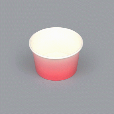 Coppetta 8 oz Round Pink And White Ombre Paper To Go Cup - 3 3/4" x 3 3/4" x 2 1/4" - 50 count box