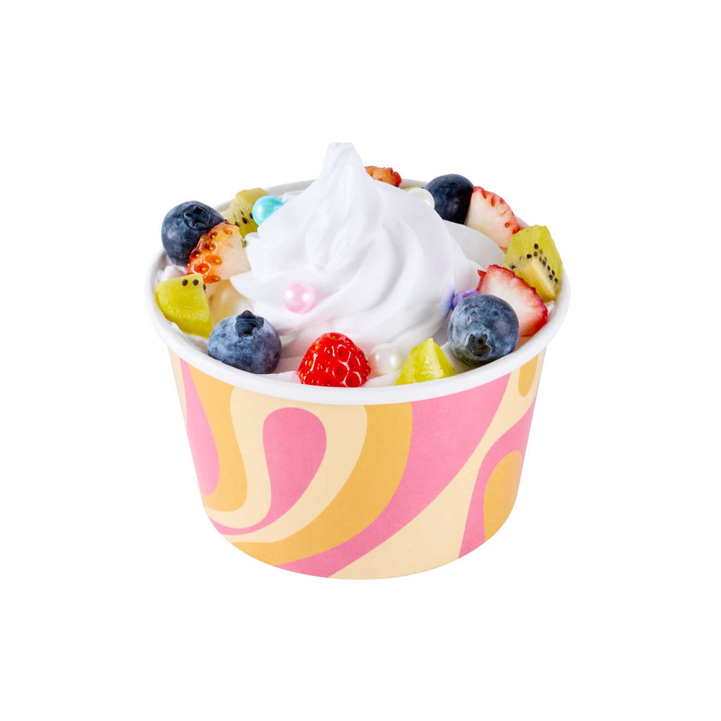 Coppetta 8 oz Round Tropical Twist Paper To Go Cup - 3 3/4" x 3 3/4" x 2 1/4" - 50 count box