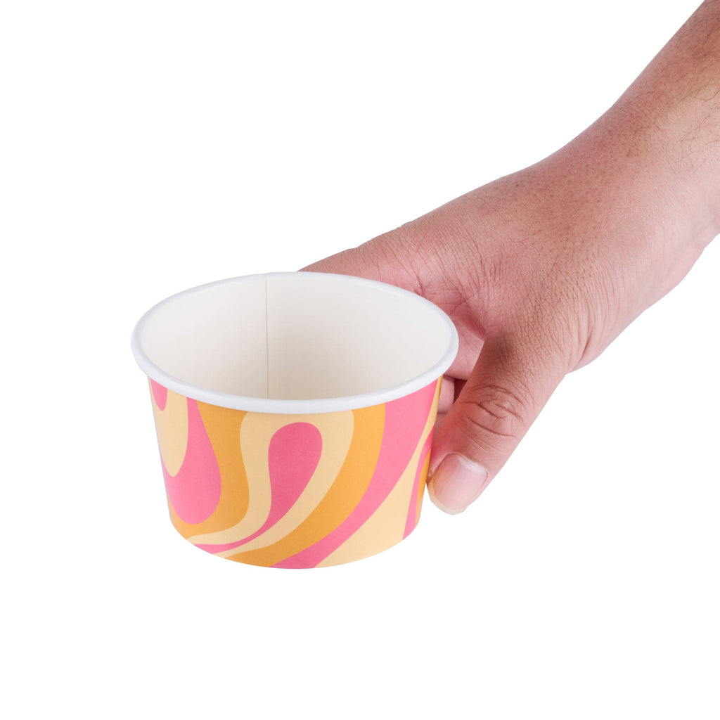 Coppetta 8 oz Round Tropical Twist Paper To Go Cup - 3 3/4" x 3 3/4" x 2 1/4" - 200 count box