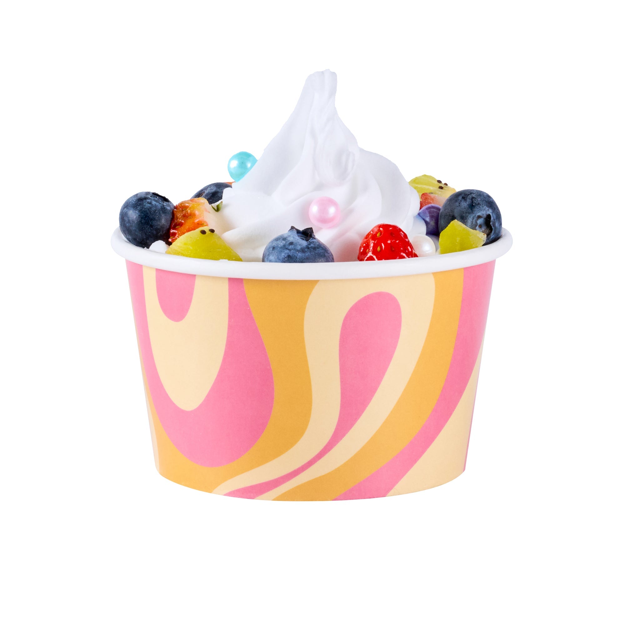 Coppetta 8 oz Round Tropical Twist Paper To Go Cup - 3 3/4" x 3 3/4" x 2 1/4" - 200 count box