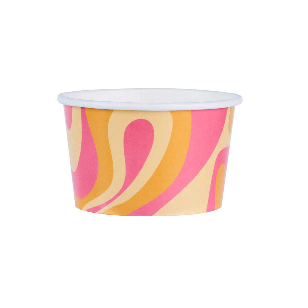 Coppetta 8 oz Round Tropical Twist Paper To Go Cup - 3 3/4" x 3 3/4" x 2 1/4" - 200 count box