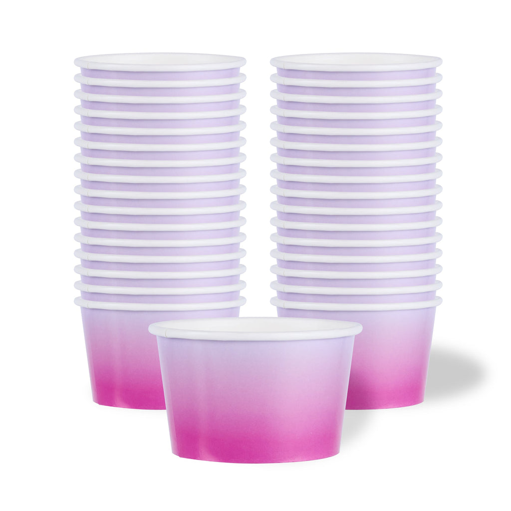 Coppetta 8 oz Round Purple And Blue Ombre Paper To Go Cup - 3 3/4" x 3 3/4" x 2 1/4" - 200 count box