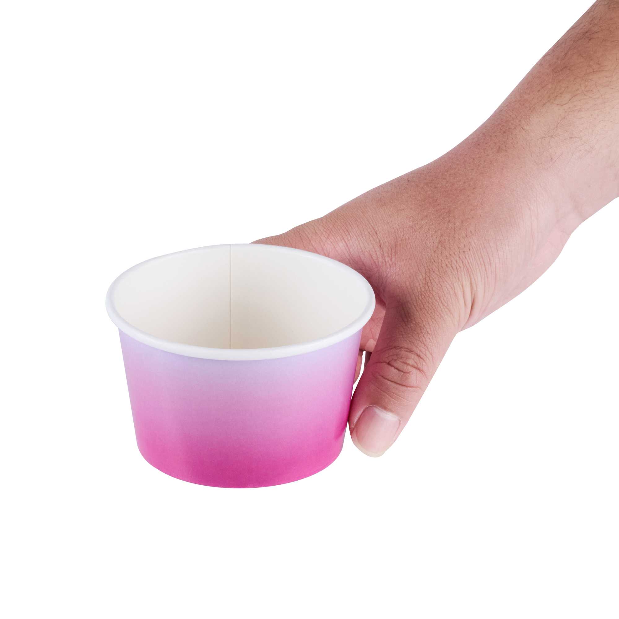 Coppetta 8 oz Round Purple And Blue Ombre Paper To Go Cup - 3 3/4" x 3 3/4" x 2 1/4" - 50 count box
