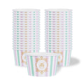 Coppetta 8 oz Round Purple And Blue Stripe Paper To Go Cup - 3 3/4" x 3 3/4" x 2 1/4" - 50 count box