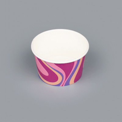 Coppetta 8 oz Round Midnight Groove Paper To Go Cup - 3 3/4" x 3 3/4" x 2 1/4" - 200 count box