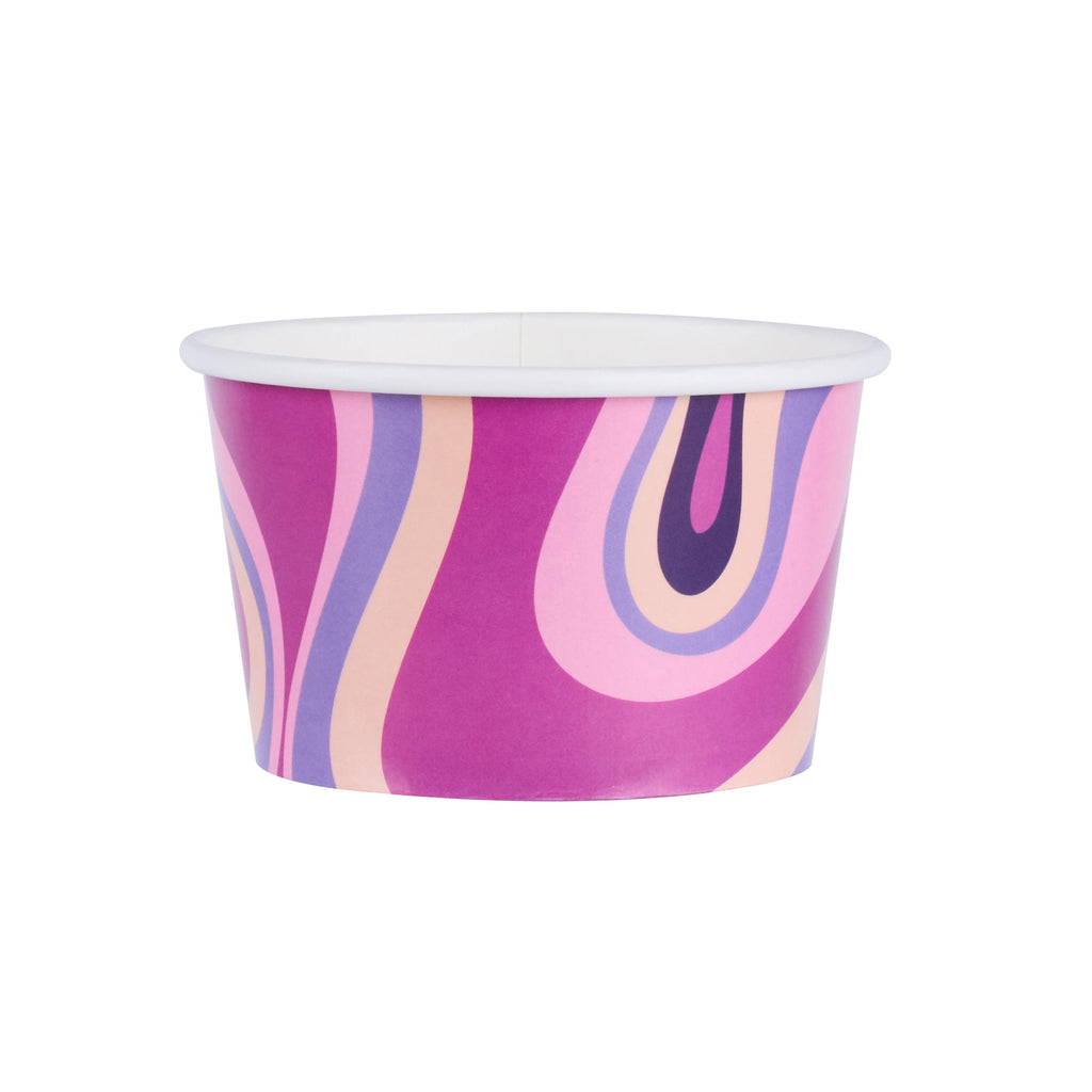 Coppetta 8 oz Round Midnight Groove Paper To Go Cup - 3 3/4" x 3 3/4" x 2 1/4" - 200 count box