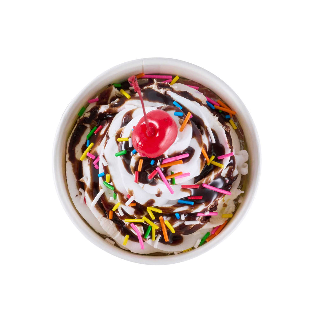 Coppetta 8 oz Round White Paper To Go Cup - with Party Sprinkles - 3 3/4" x 3 3/4" x 2 1/4" - 50 count box