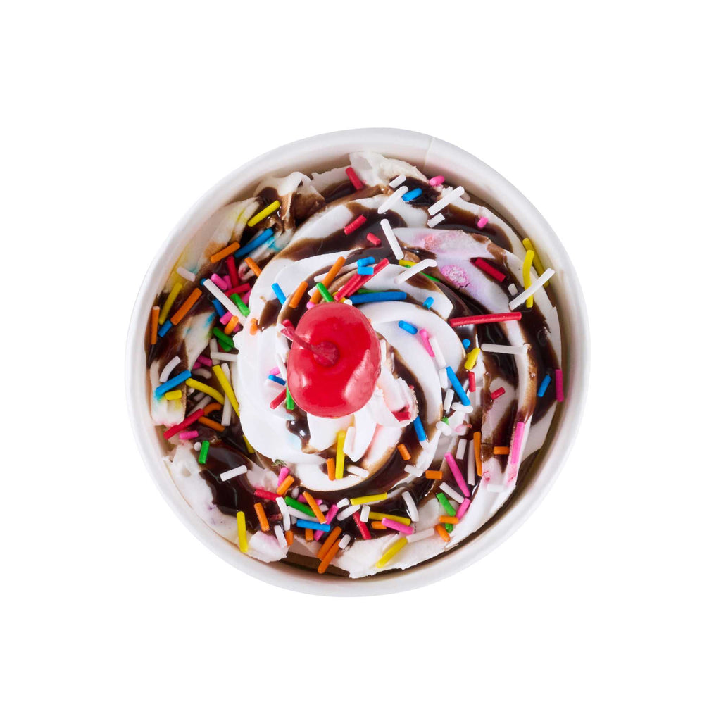 Coppetta 8 oz Round White Paper To Go Cup - with Round Sprinkles - 3 3/4" x 3 3/4" x 2 1/4" - 50 count box