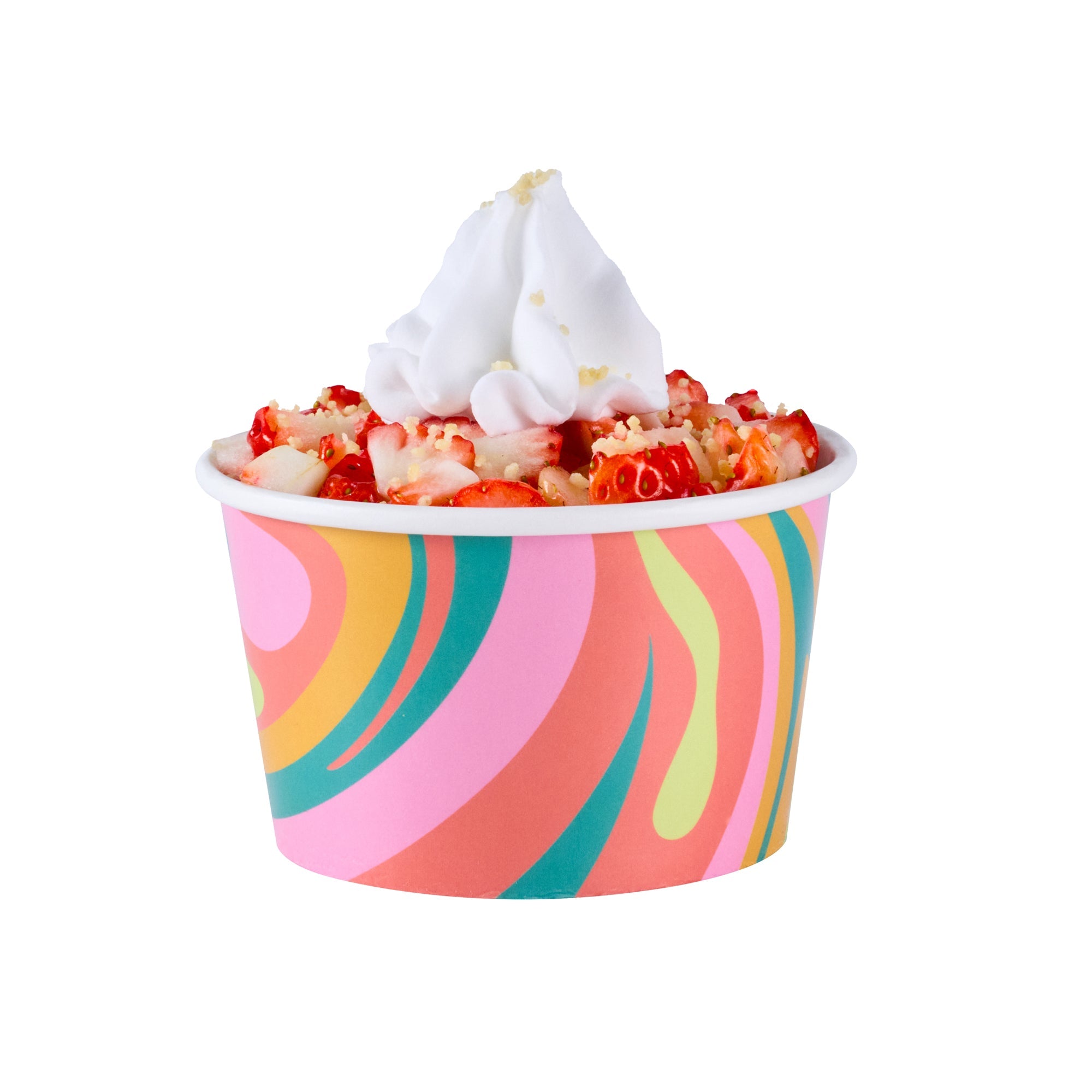 Coppetta 8 oz Round Psychedelic Sunrise Paper To Go Cup - 3 3/4" x 3 3/4" x 2 1/4" - 200 count box