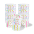 Coppetta 8 oz Round Assorted Stripe Paper To Go Cup - 3 3/4" x 3 3/4" x 2 1/4" - 200 count box