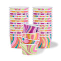 Coppetta 8 oz Round Assorted Groove Paper To Go Cup - 3 3/4" x 3 3/4" x 2 1/4" - 200 count box